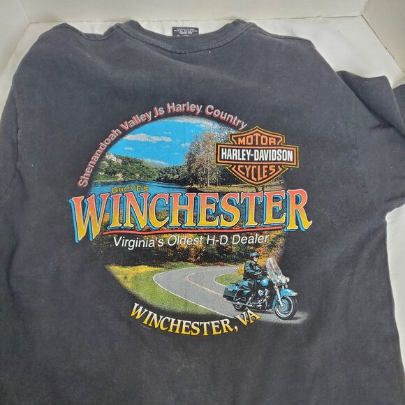 Harley of Winchester Va tee- made in US-sz L - Picture 2 of 3